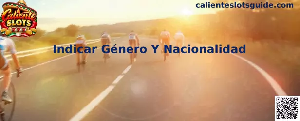 Guía visual del paso para indicar género y nacionalidad durante el registro de perfil en Caliente Slots